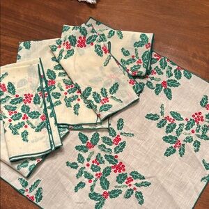 Festive Holly Print Napkins